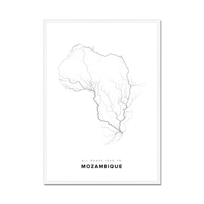 All roads lead to Mozambique Fine Art Map Print