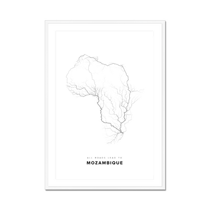 All roads lead to Mozambique Fine Art Map Print