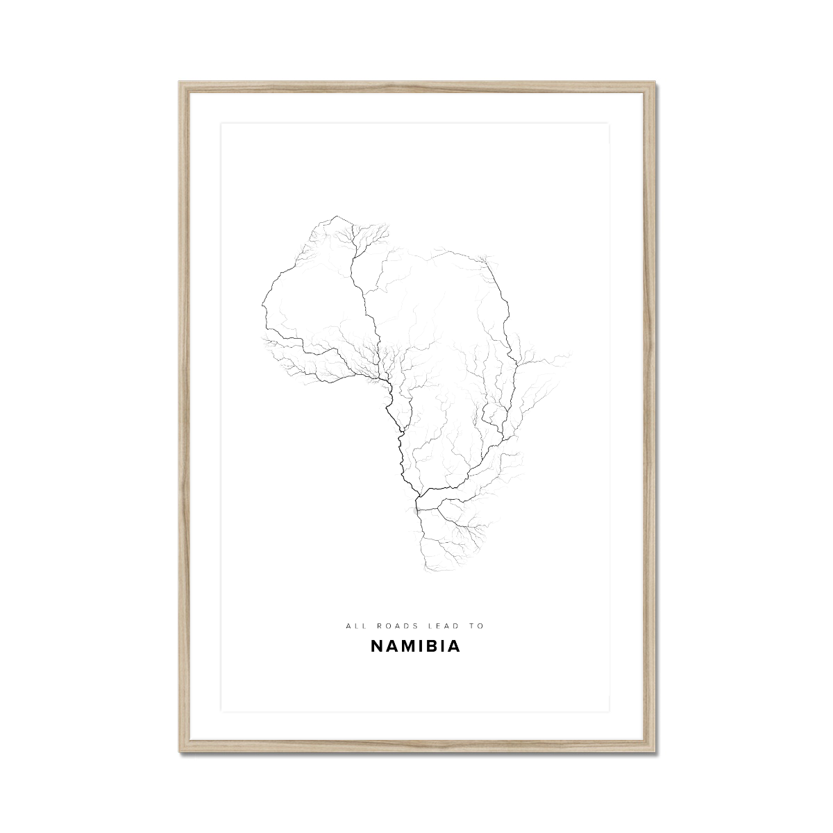 All roads lead to Namibia Fine Art Map Print