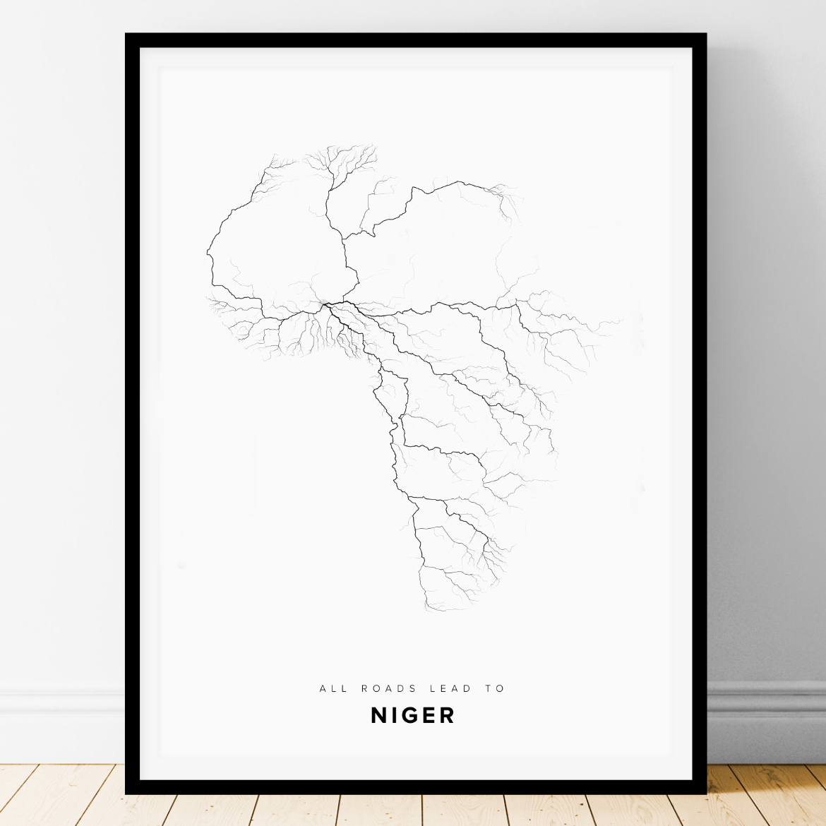 All roads lead to Niger Fine Art Map Print