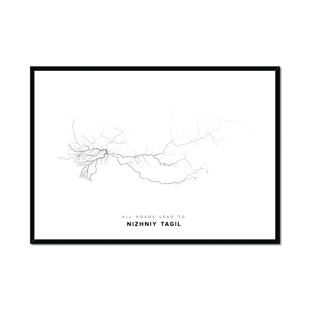 All roads lead to Nizhniy Tagil (Russian Federation) Fine Art Map Print