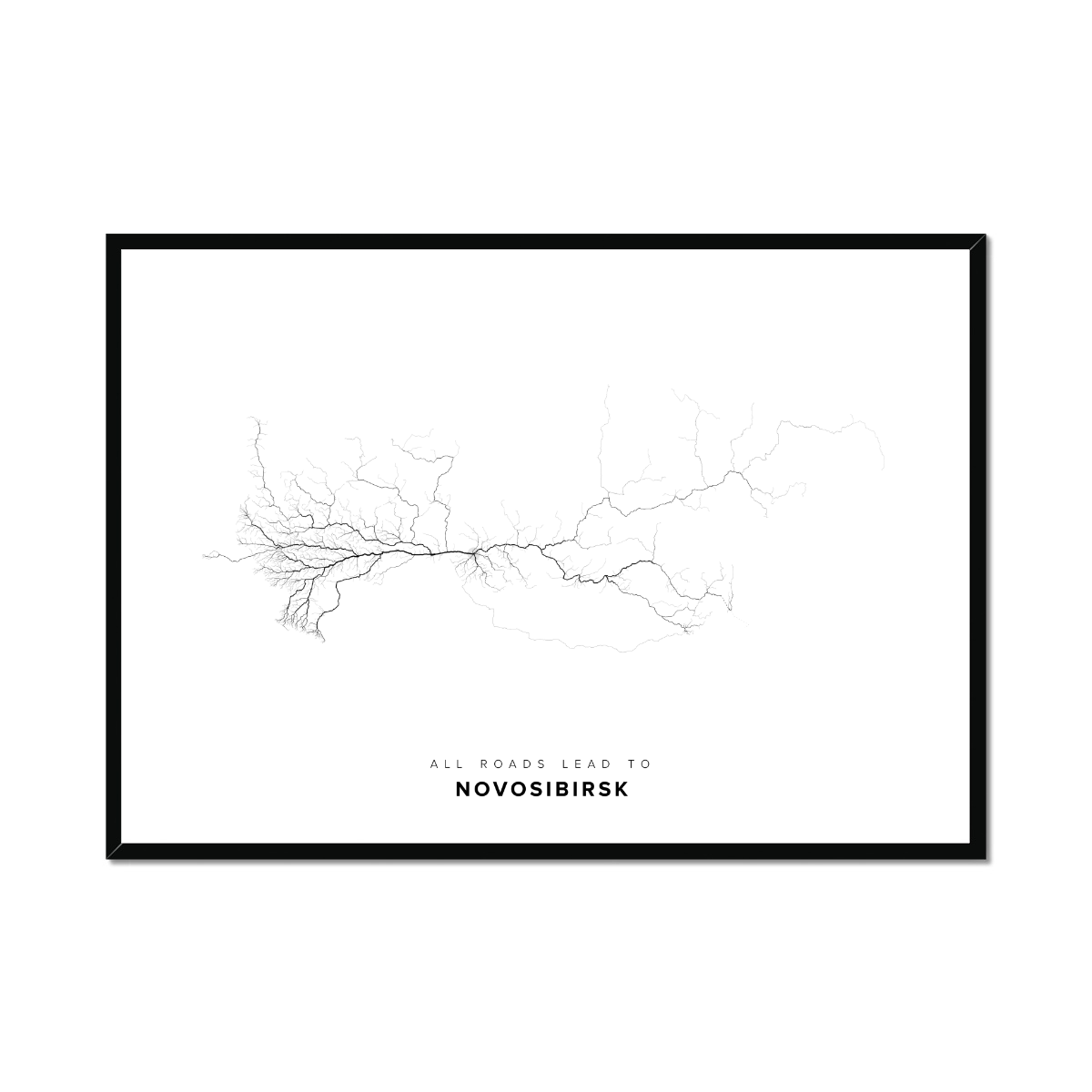 All roads lead to Novosibirsk (Russian Federation) Fine Art Map Print