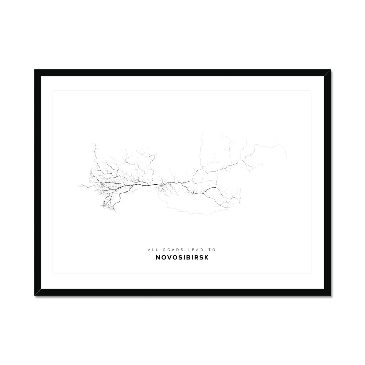 All roads lead to Novosibirsk (Russian Federation) Fine Art Map Print
