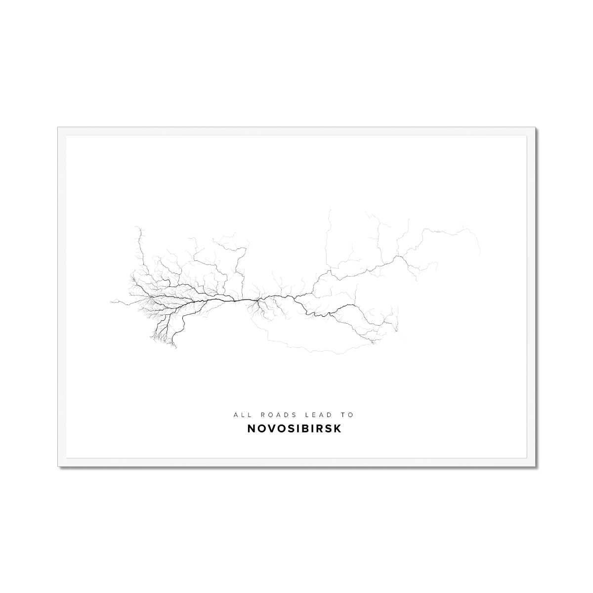 All roads lead to Novosibirsk (Russian Federation) Fine Art Map Print