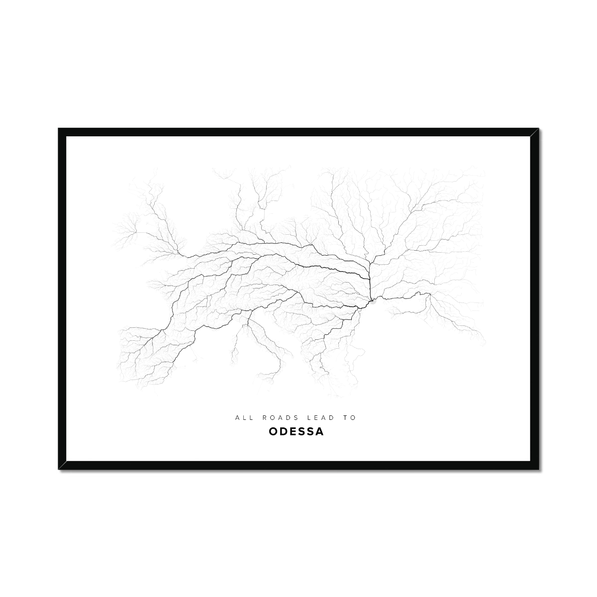 All roads lead to Odessa (Ukraine) Fine Art Map Print
