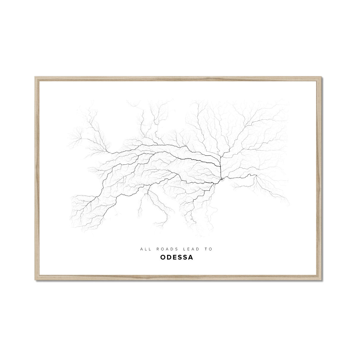 All roads lead to Odessa (Ukraine) Fine Art Map Print