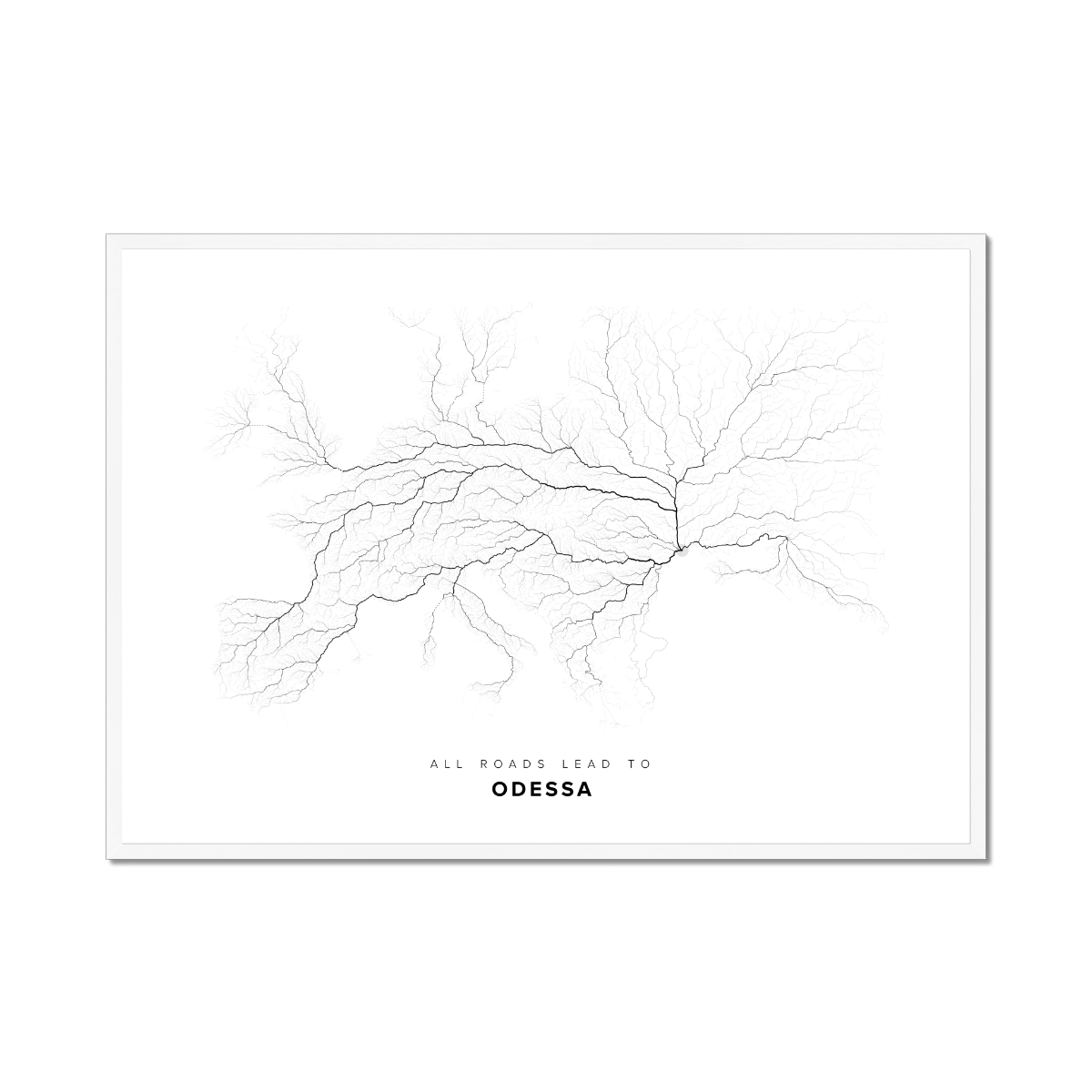 All roads lead to Odessa (Ukraine) Fine Art Map Print