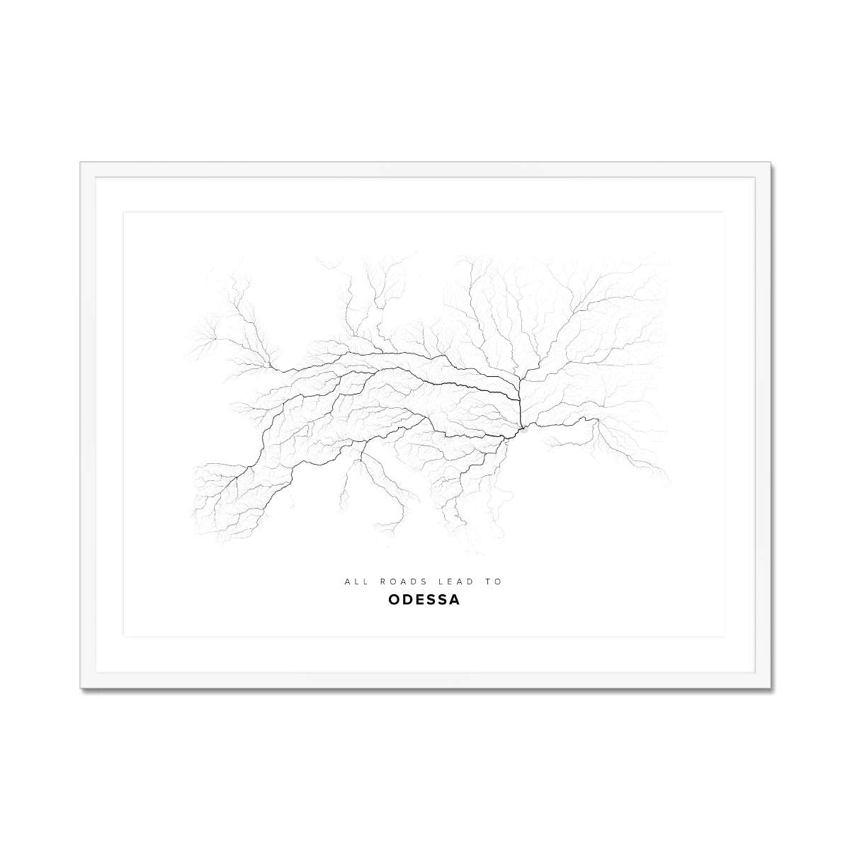 All roads lead to Odessa (Ukraine) Fine Art Map Print