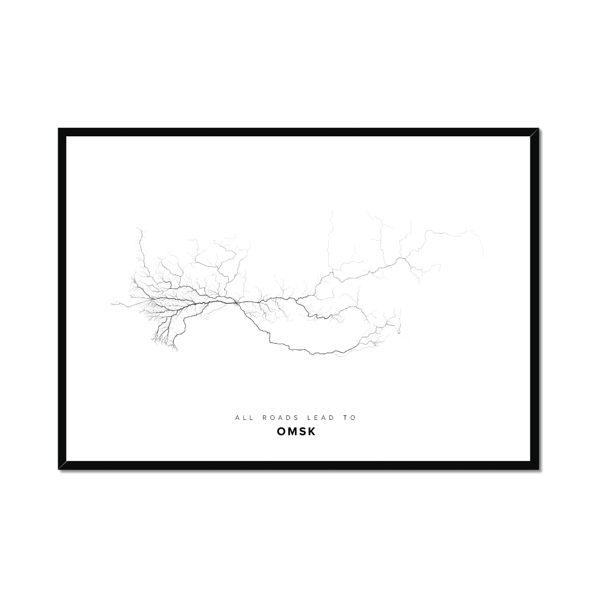 All roads lead to Omsk (Russian Federation) Fine Art Map Print