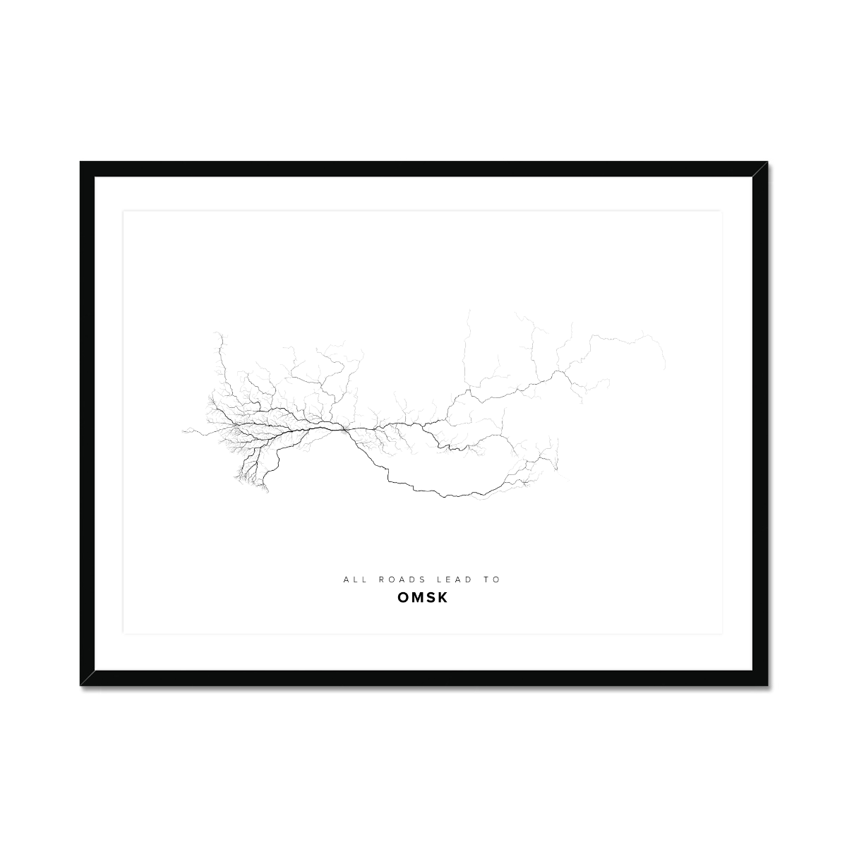 All roads lead to Omsk (Russian Federation) Fine Art Map Print