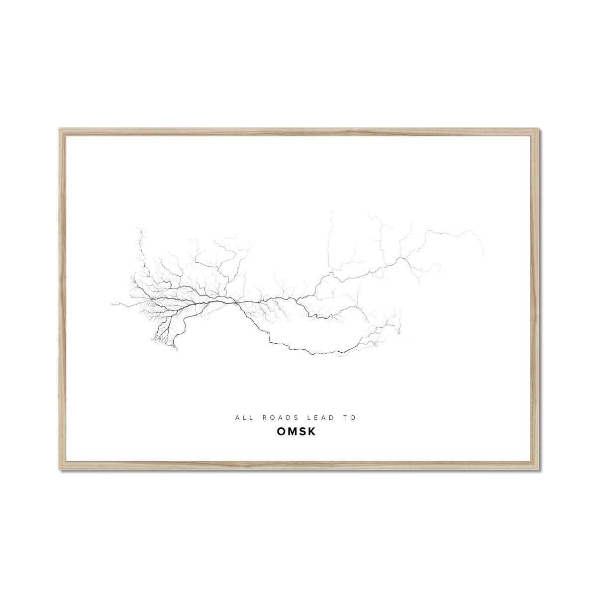 All roads lead to Omsk (Russian Federation) Fine Art Map Print