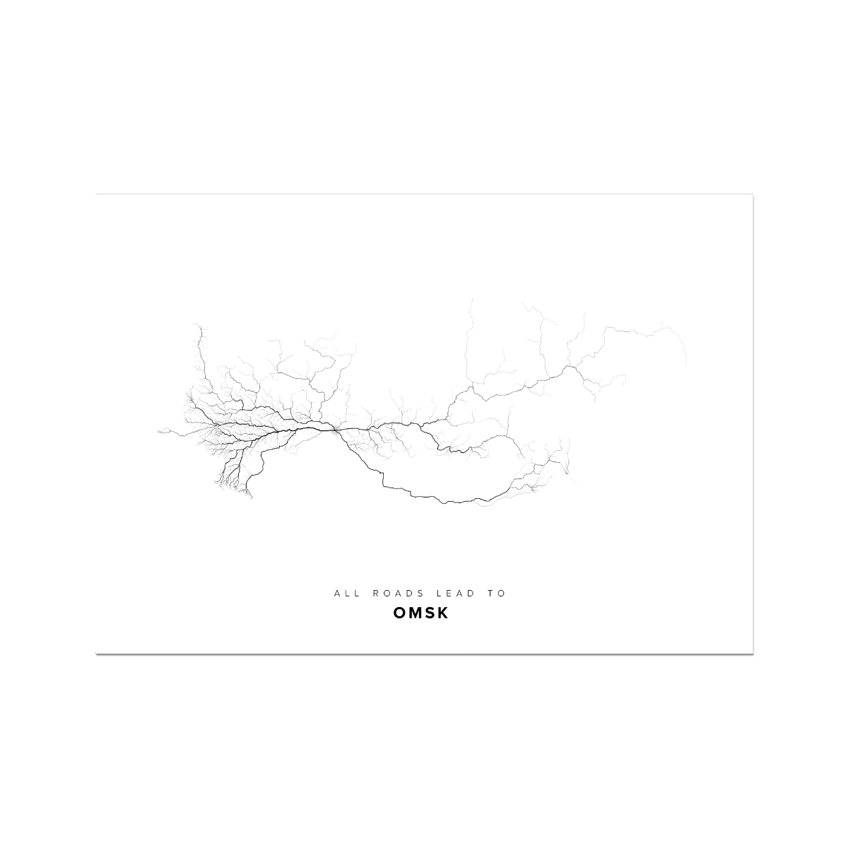 All roads lead to Omsk (Russian Federation) Fine Art Map Print