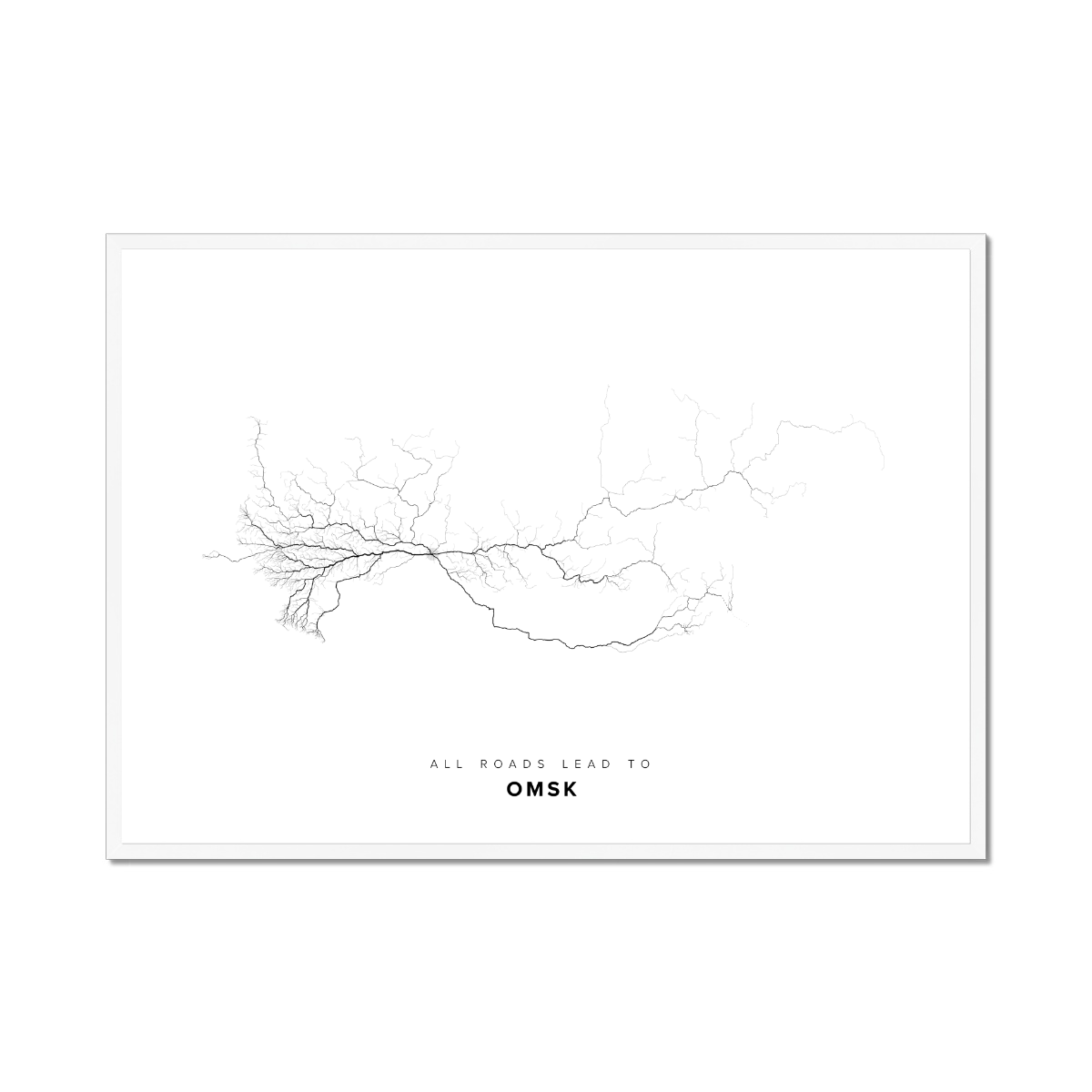 All roads lead to Omsk (Russian Federation) Fine Art Map Print