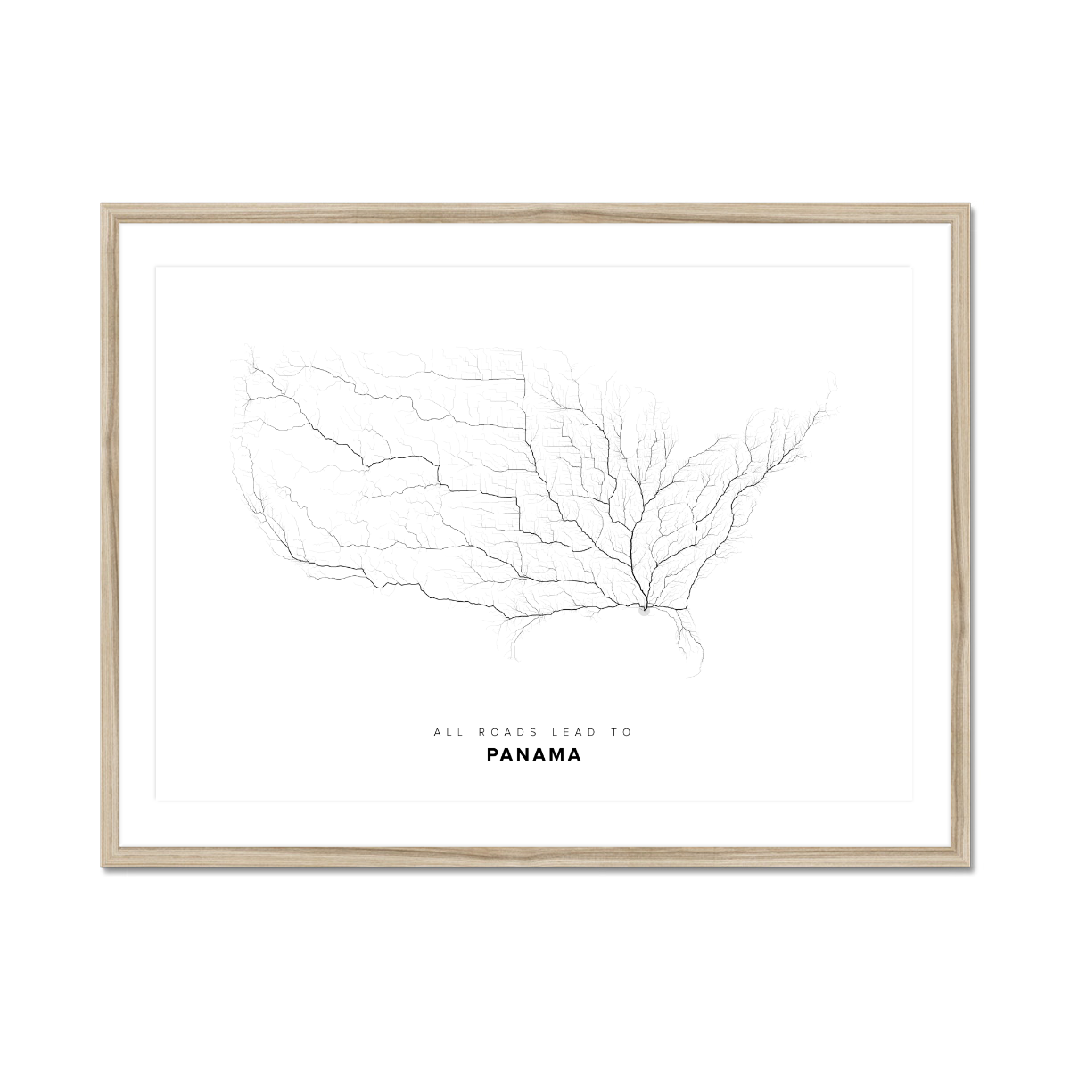 All roads lead to Panama Fine Art Map Print