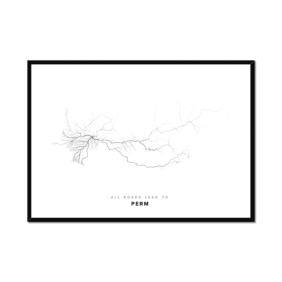 All roads lead to Perm (Russian Federation) Fine Art Map Print
