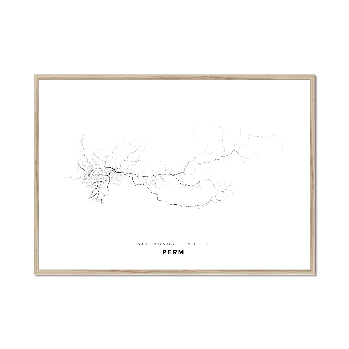 All roads lead to Perm (Russian Federation) Fine Art Map Print