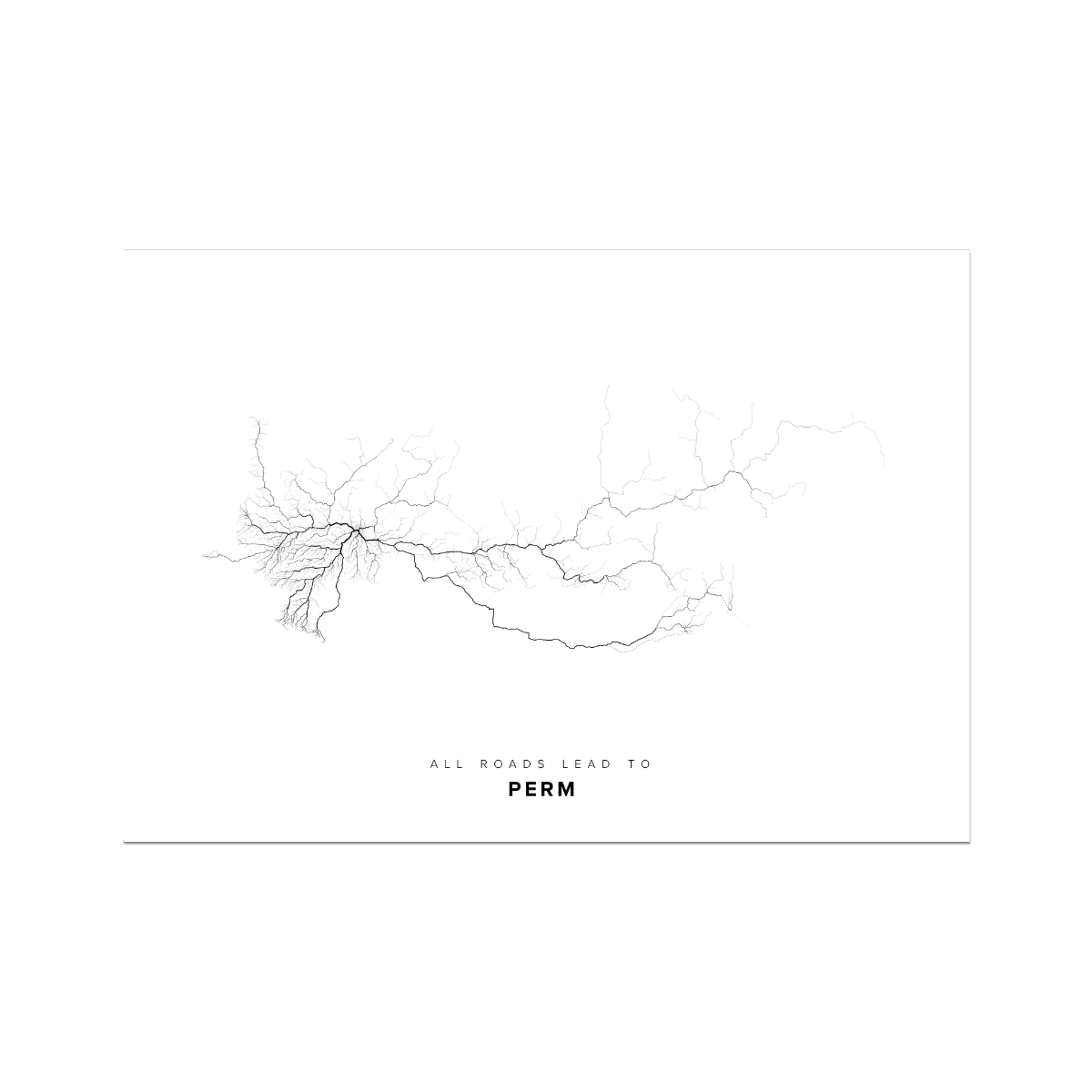 All roads lead to Perm (Russian Federation) Fine Art Map Print