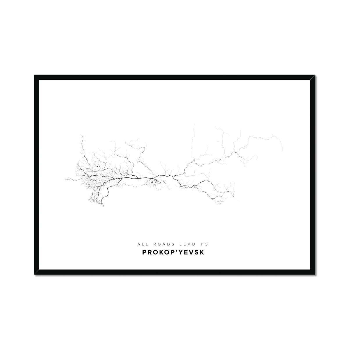 All roads lead to Prokop’yevsk (Russian Federation) Fine Art Map Print