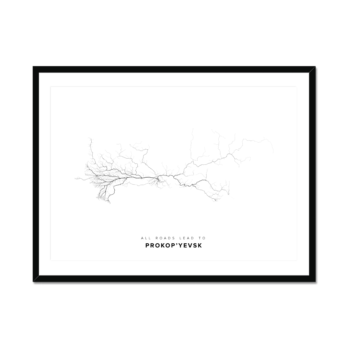 All roads lead to Prokop’yevsk (Russian Federation) Fine Art Map Print