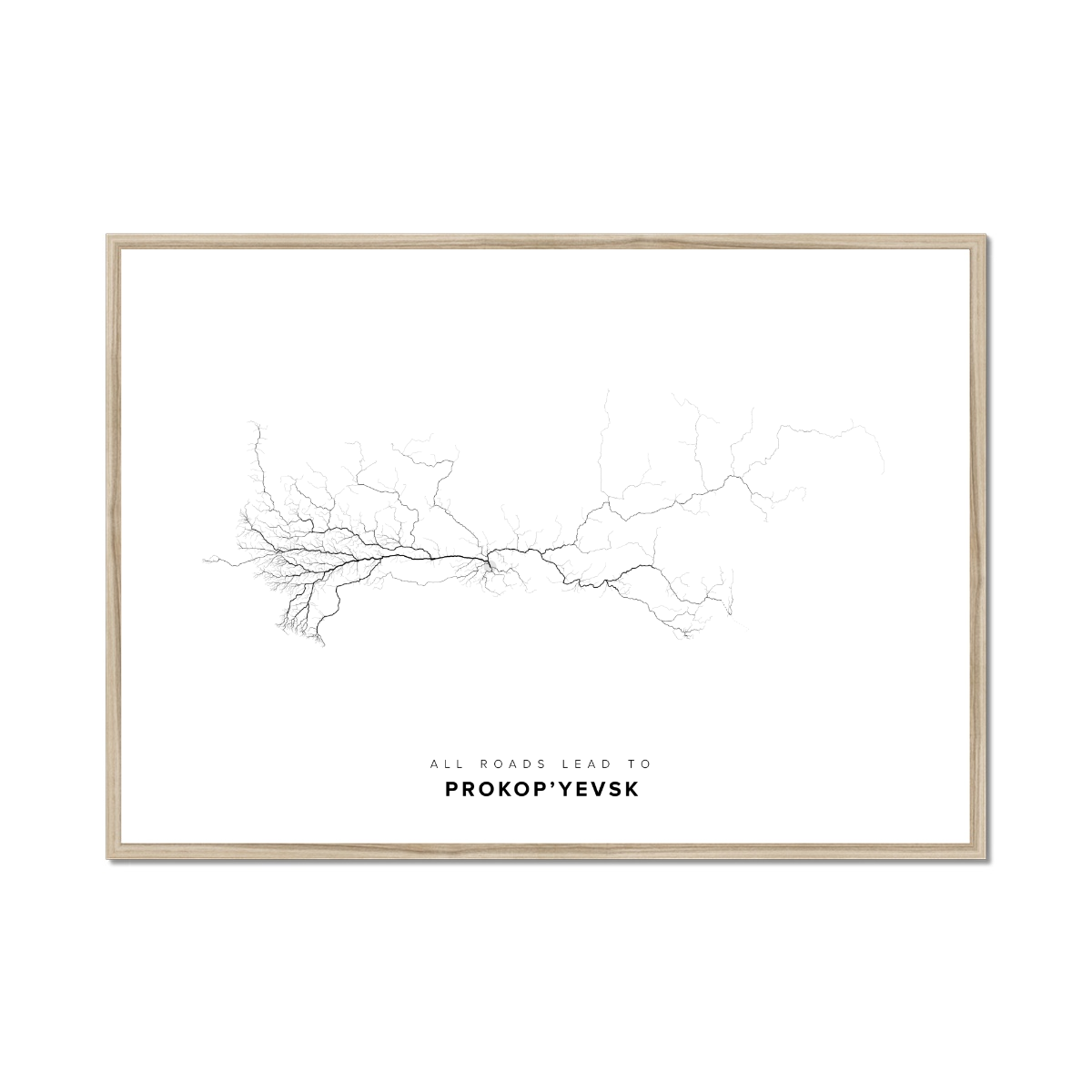 All roads lead to Prokop’yevsk (Russian Federation) Fine Art Map Print