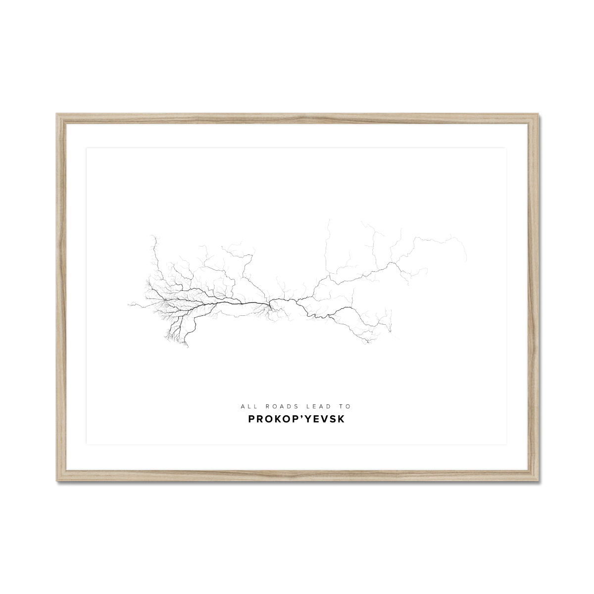 All roads lead to Prokop’yevsk (Russian Federation) Fine Art Map Print