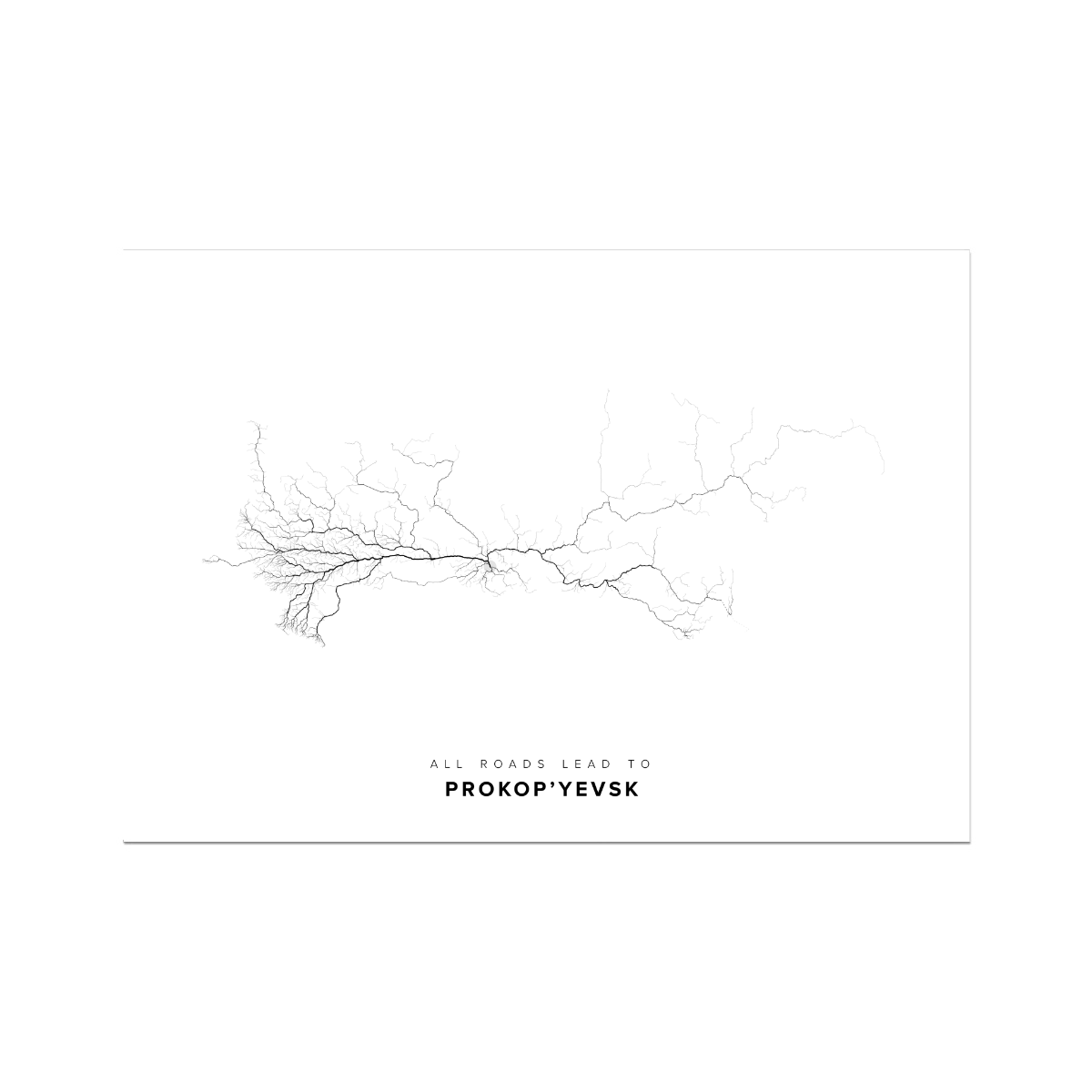 All roads lead to Prokop’yevsk (Russian Federation) Fine Art Map Print