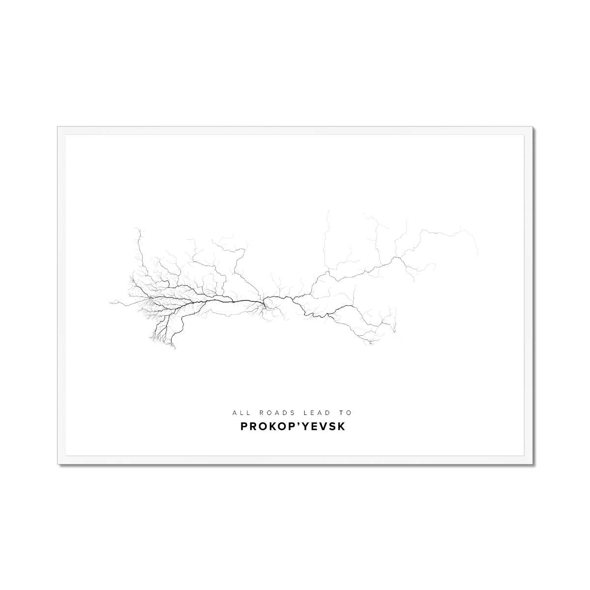 All roads lead to Prokop’yevsk (Russian Federation) Fine Art Map Print