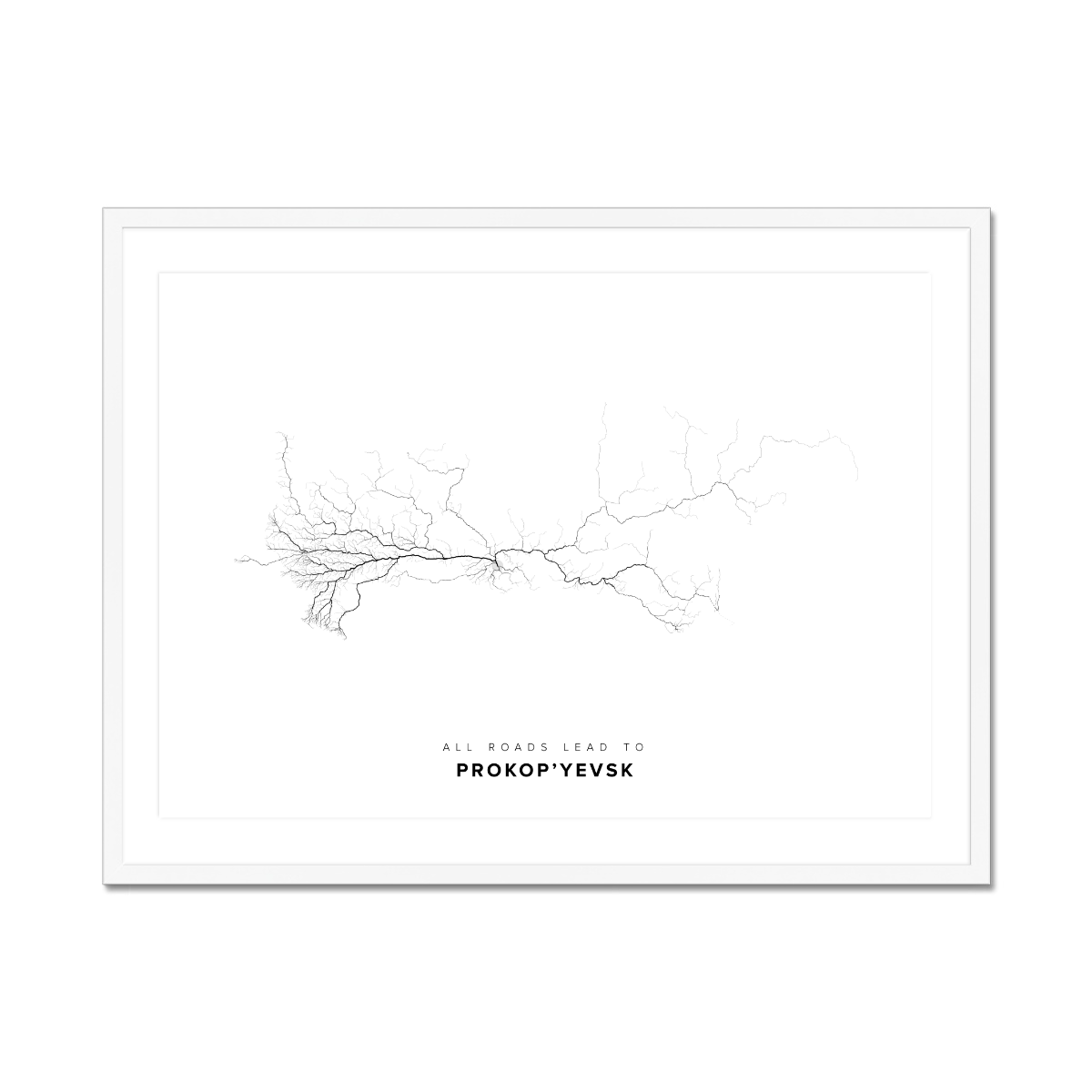 All roads lead to Prokop’yevsk (Russian Federation) Fine Art Map Print