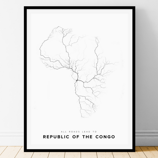 All roads lead to Republic of the Congo Fine Art Map Print