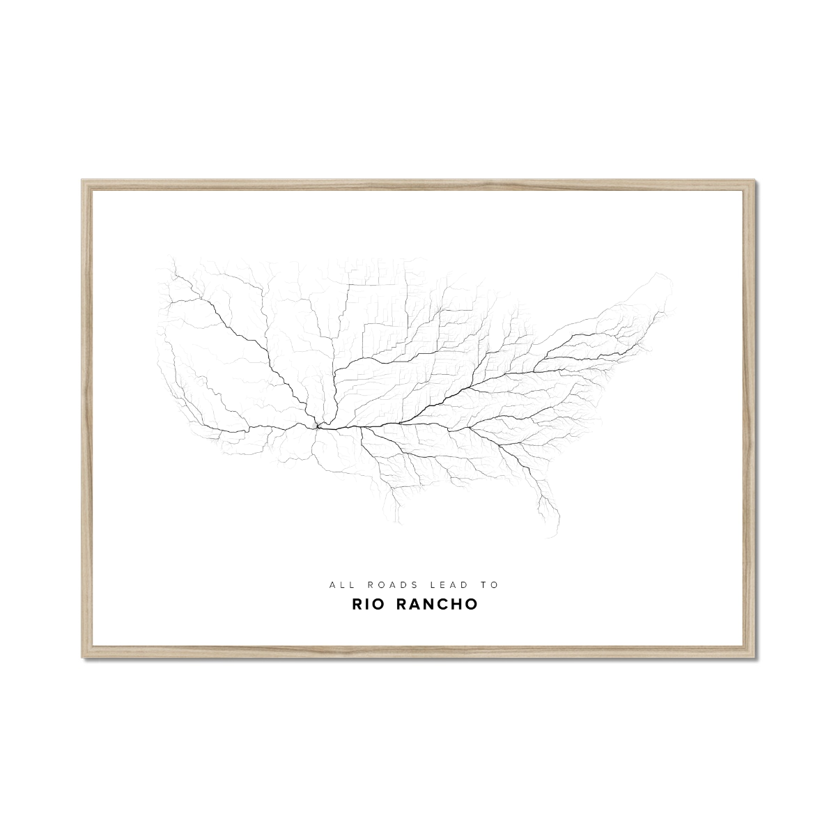 All roads lead to Rio Rancho (United States of America) Fine Art Map Print