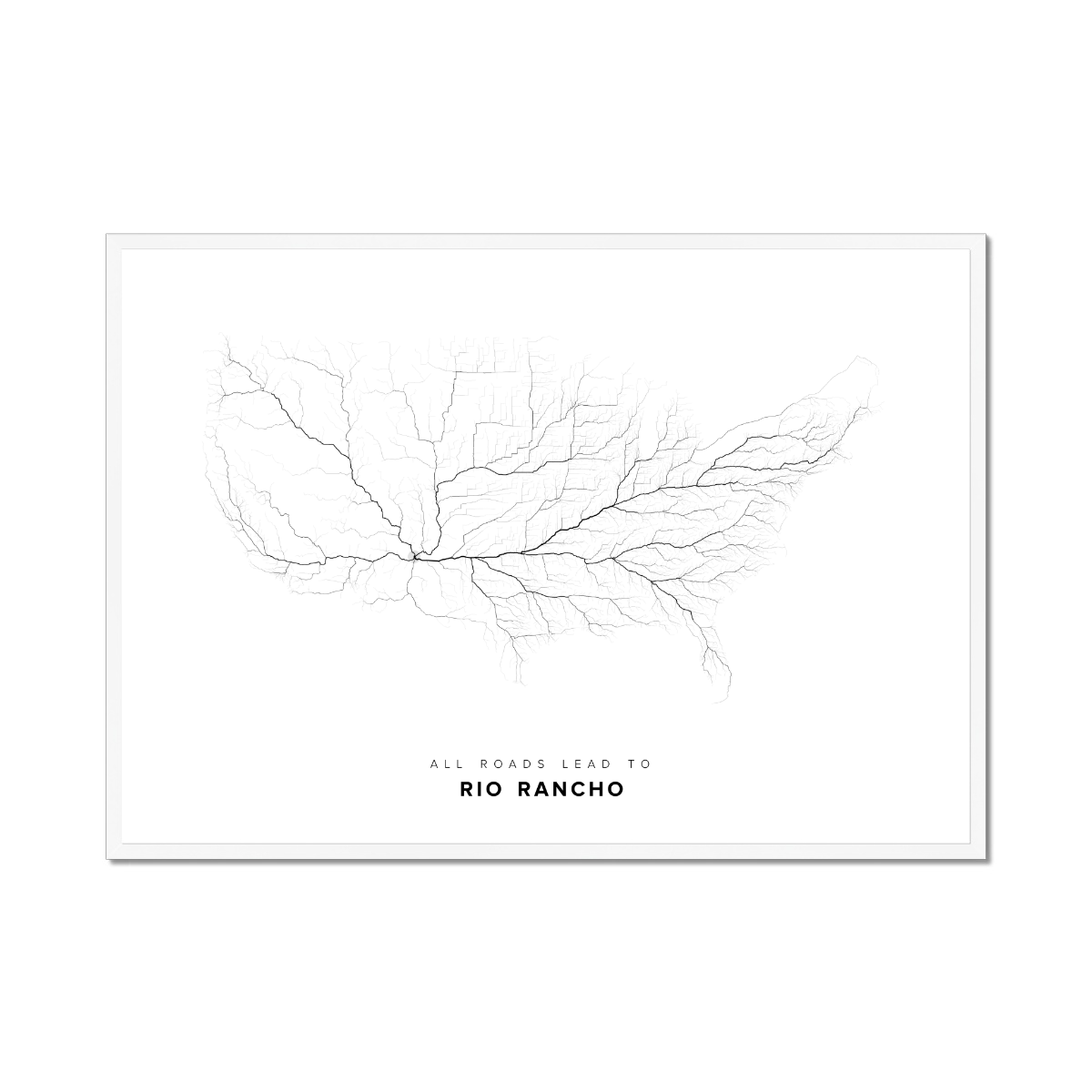 All roads lead to Rio Rancho (United States of America) Fine Art Map Print