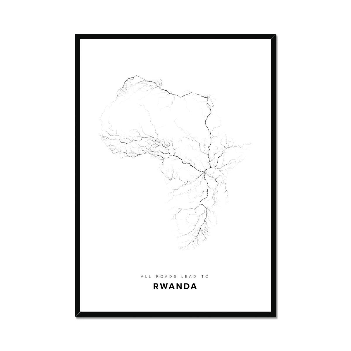 All roads lead to Rwanda Fine Art Map Print