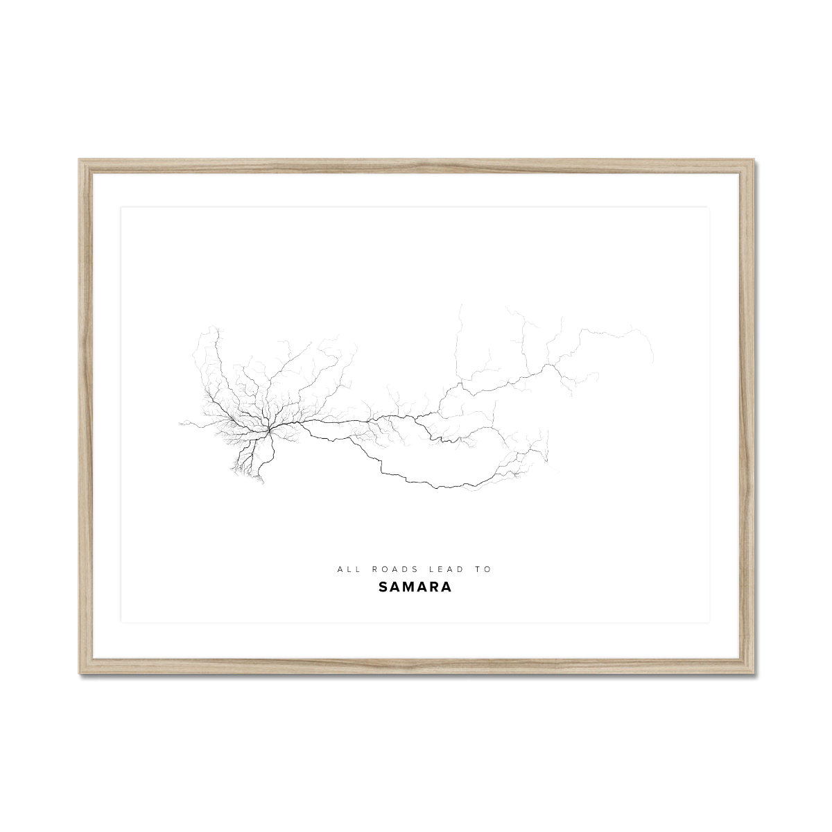 All roads lead to Samara (Russian Federation) Fine Art Map Print