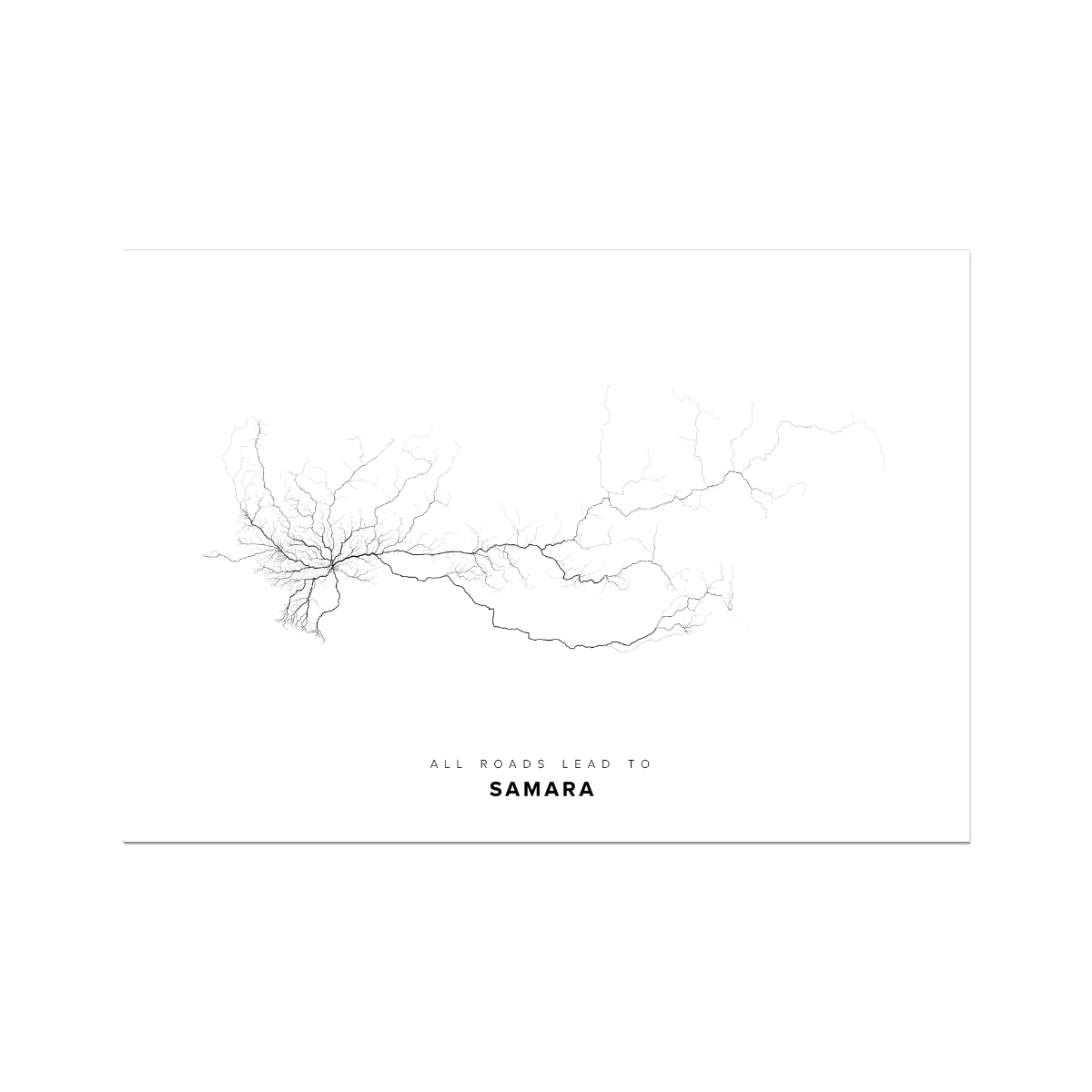 All roads lead to Samara (Russian Federation) Fine Art Map Print