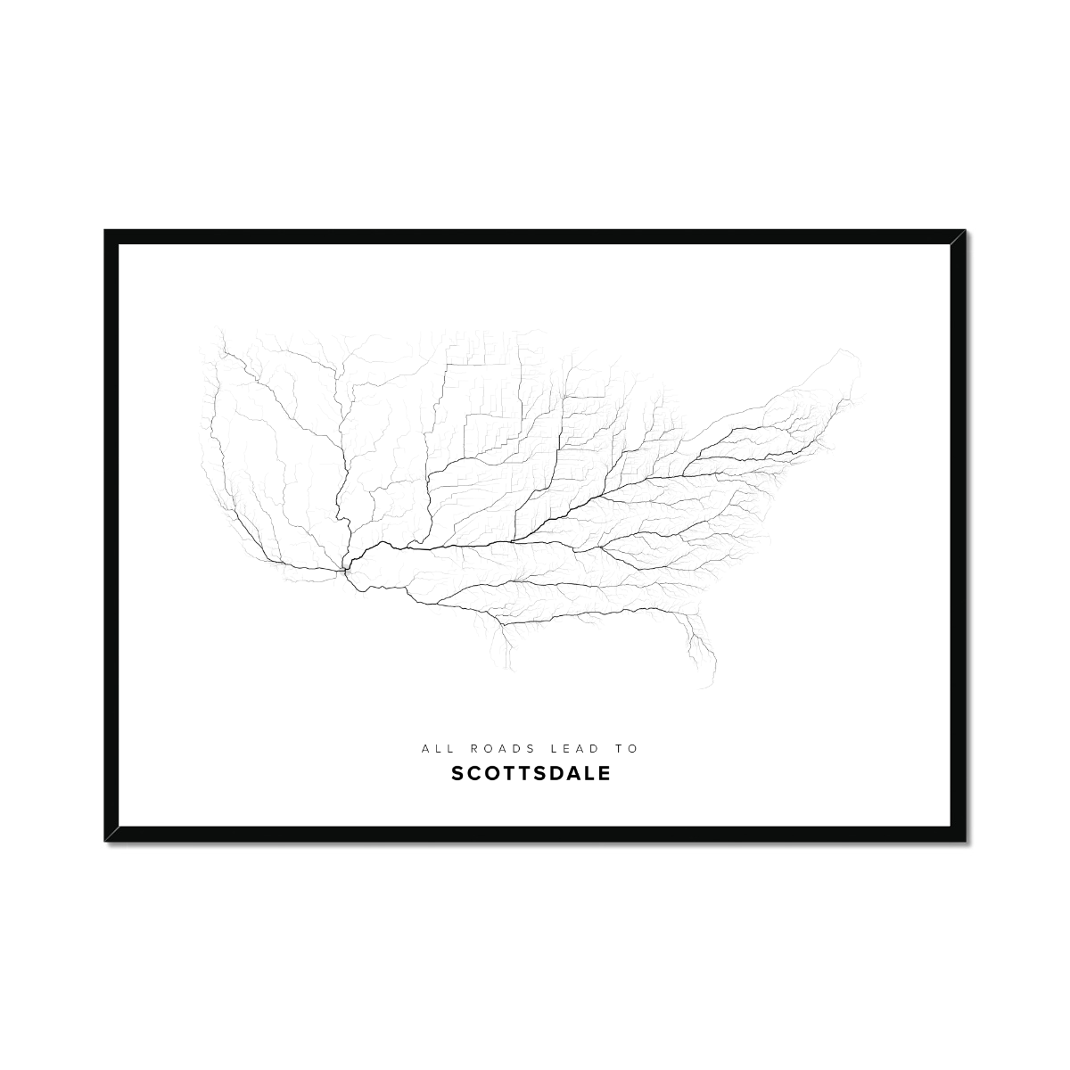 All roads lead to Scottsdale (United States of America) Fine Art Map Print