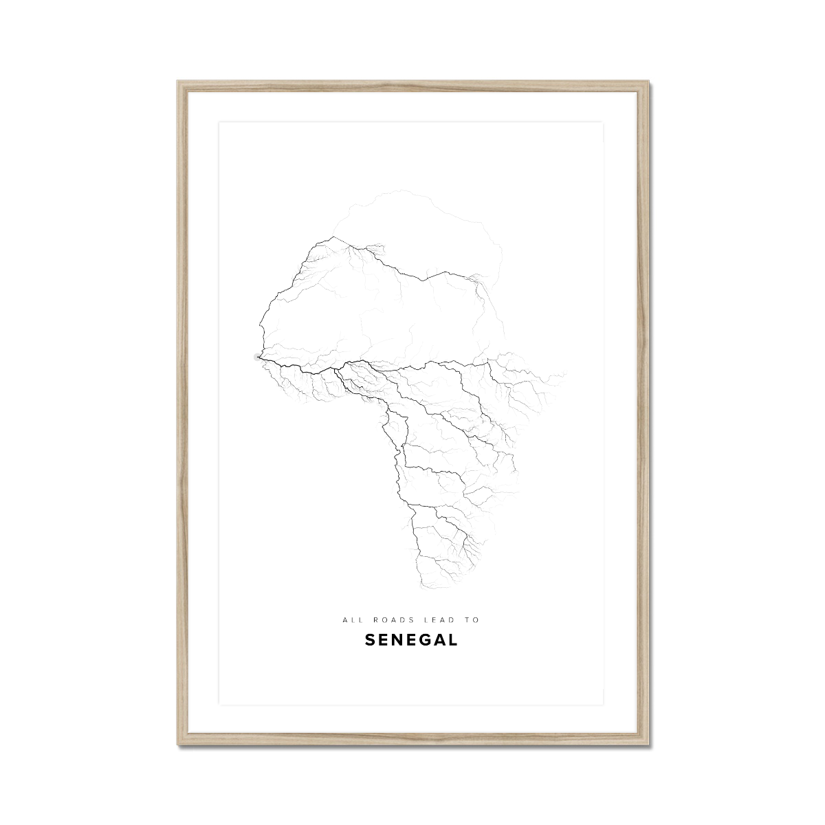 All roads lead to Senegal Fine Art Map Print