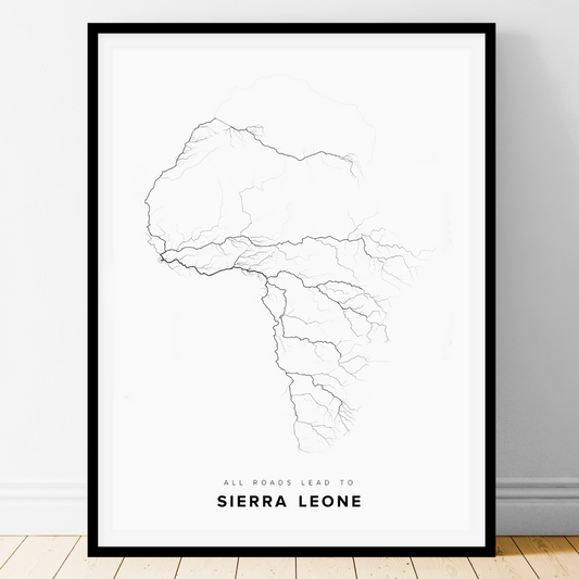 All roads lead to Sierra Leone Fine Art Map Print