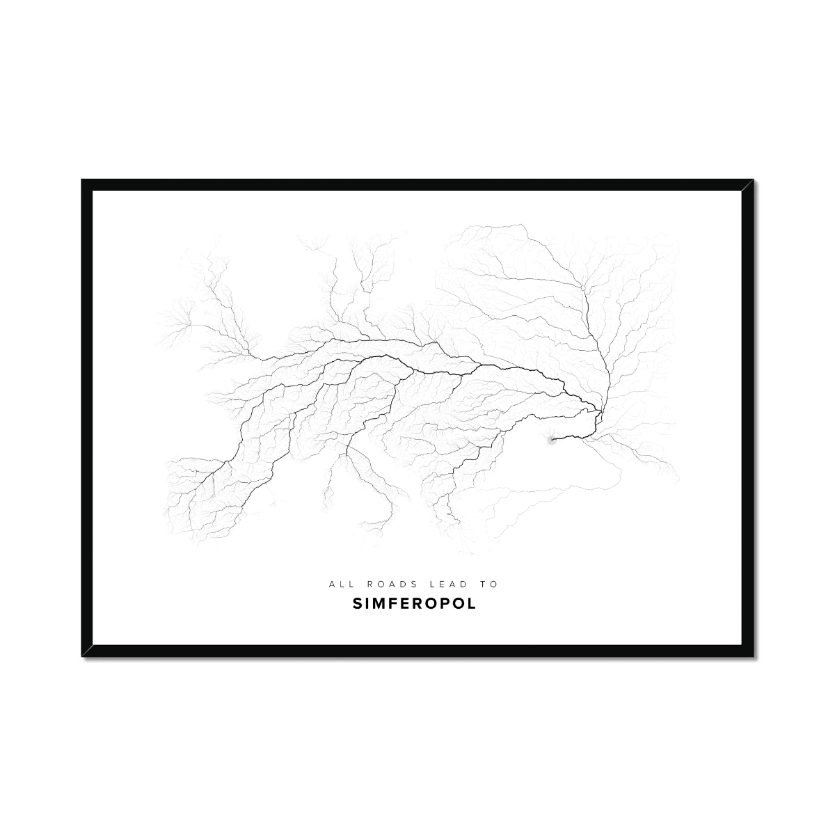 All roads lead to Simferopol (Ukraine) Fine Art Map Print