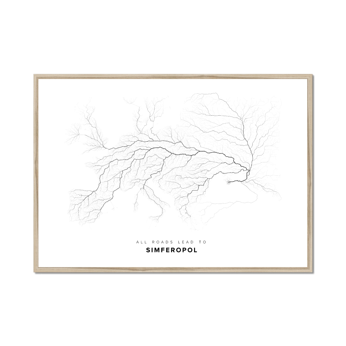 All roads lead to Simferopol (Ukraine) Fine Art Map Print