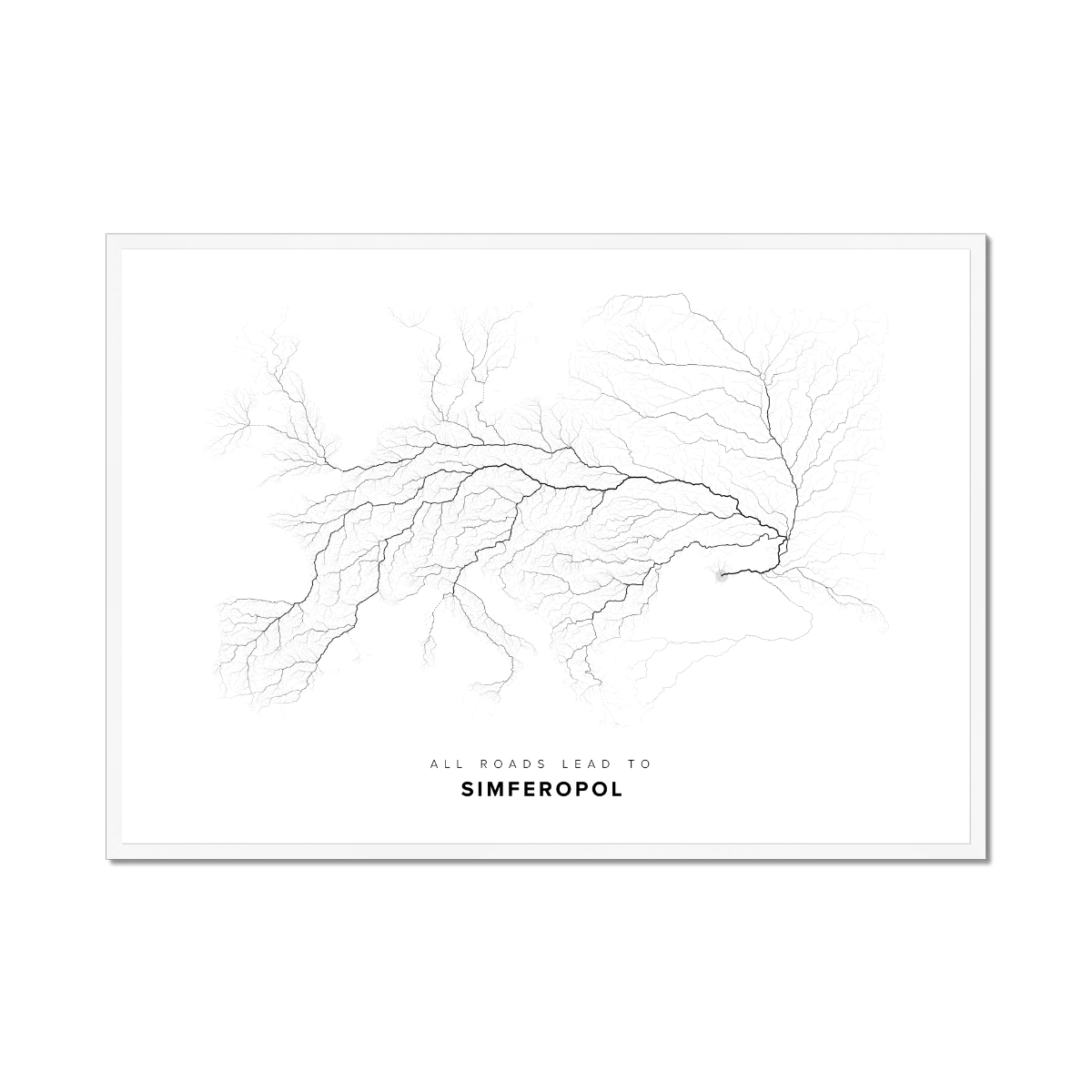 All roads lead to Simferopol (Ukraine) Fine Art Map Print