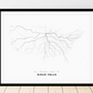 All roads lead to Sioux Falls (United States of America) Fine Art Map Print