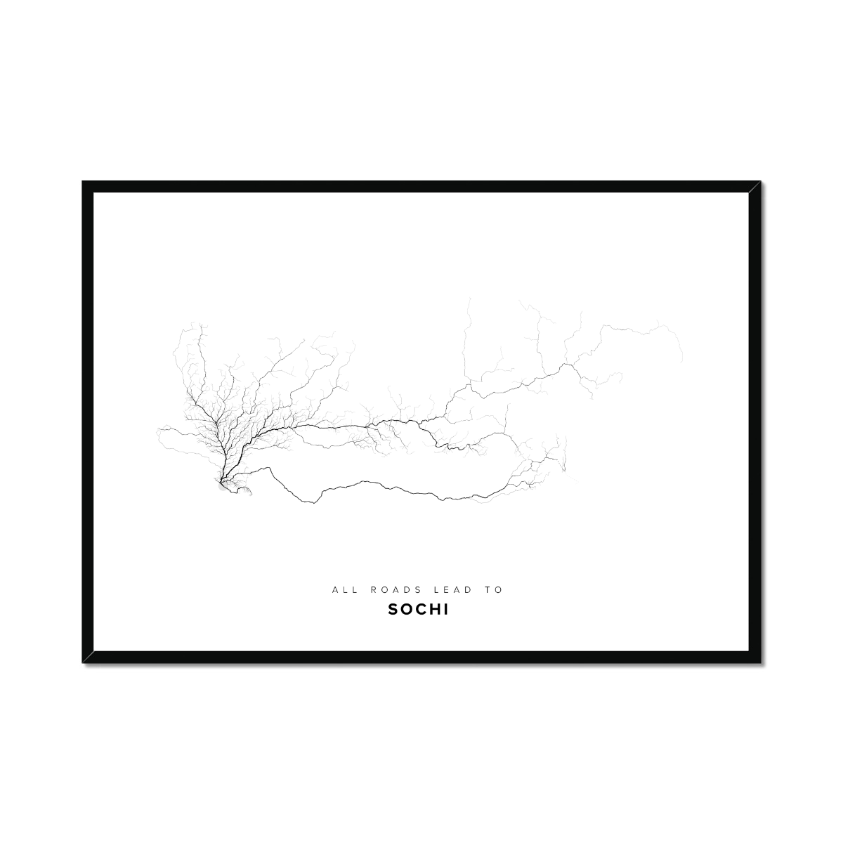All roads lead to Sochi (Russian Federation) Fine Art Map Print