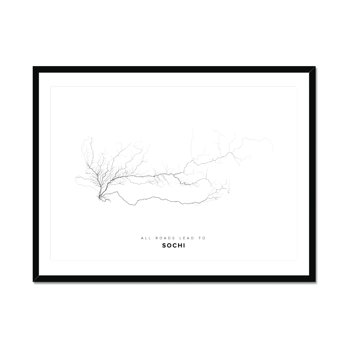 All roads lead to Sochi (Russian Federation) Fine Art Map Print
