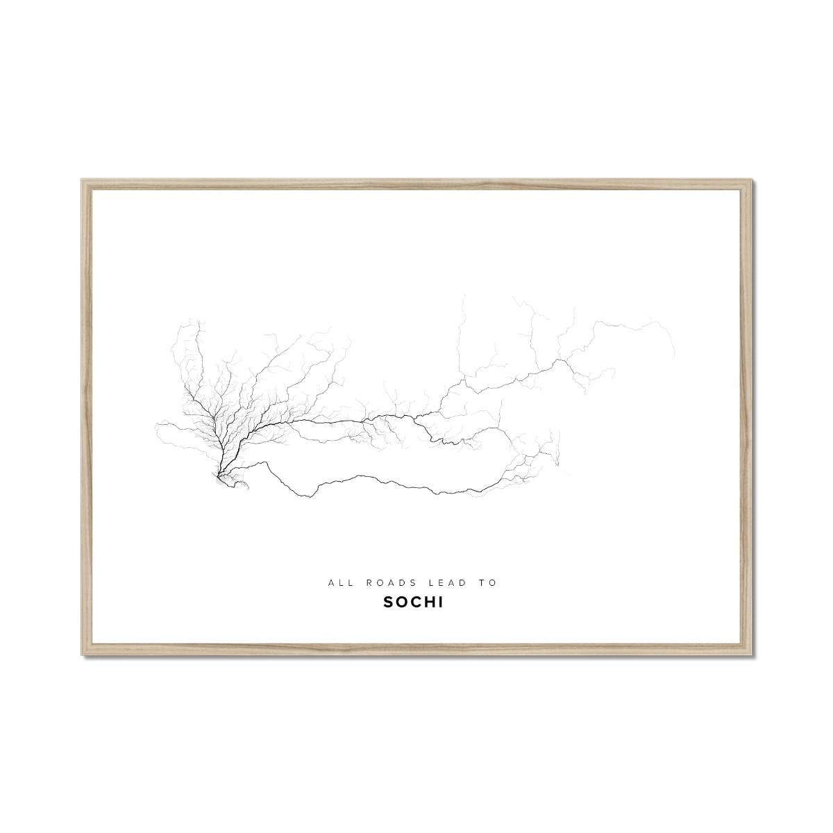 All roads lead to Sochi (Russian Federation) Fine Art Map Print