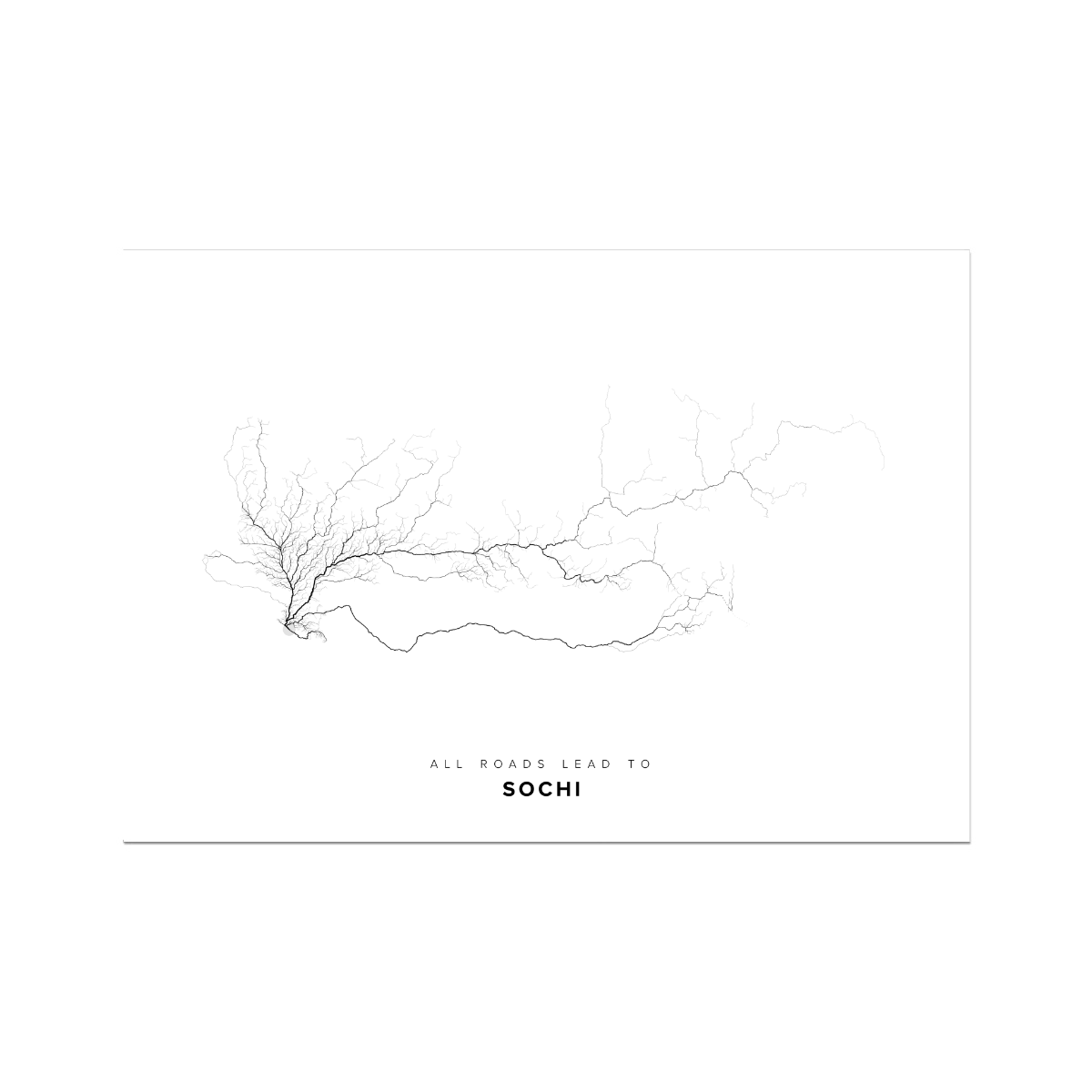 All roads lead to Sochi (Russian Federation) Fine Art Map Print
