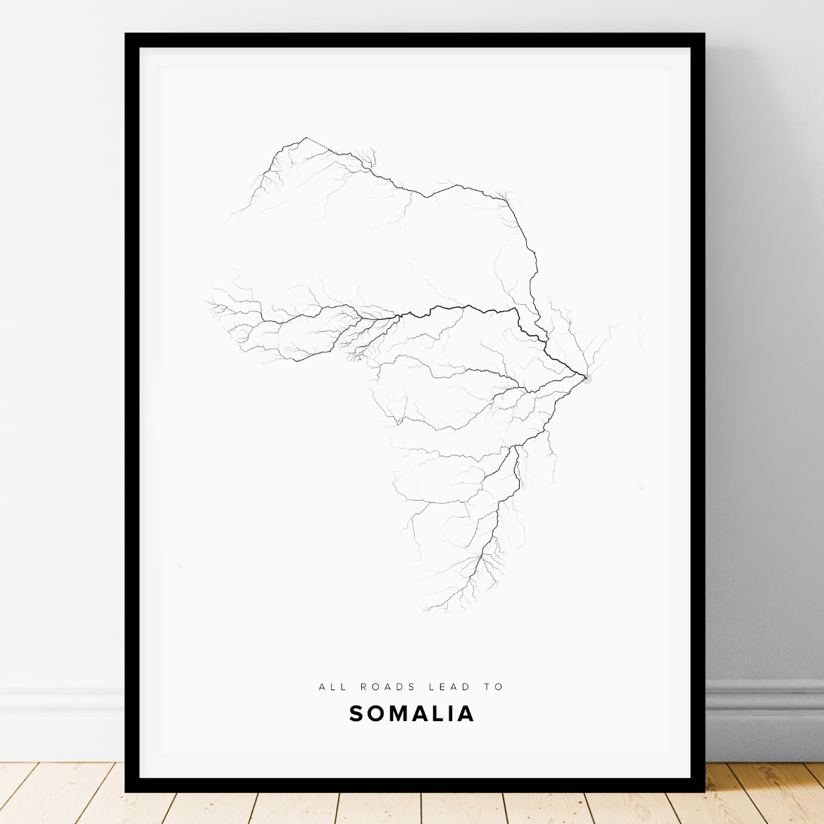 All roads lead to Somalia Fine Art Map Print