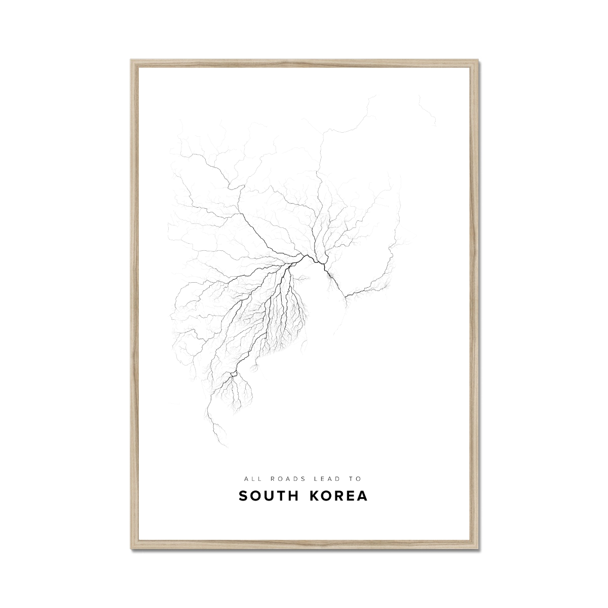 All roads lead to South Korea Fine Art Map Print