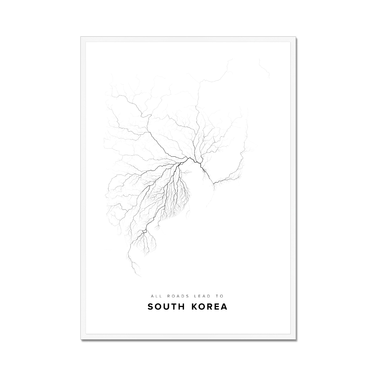 All roads lead to South Korea Fine Art Map Print