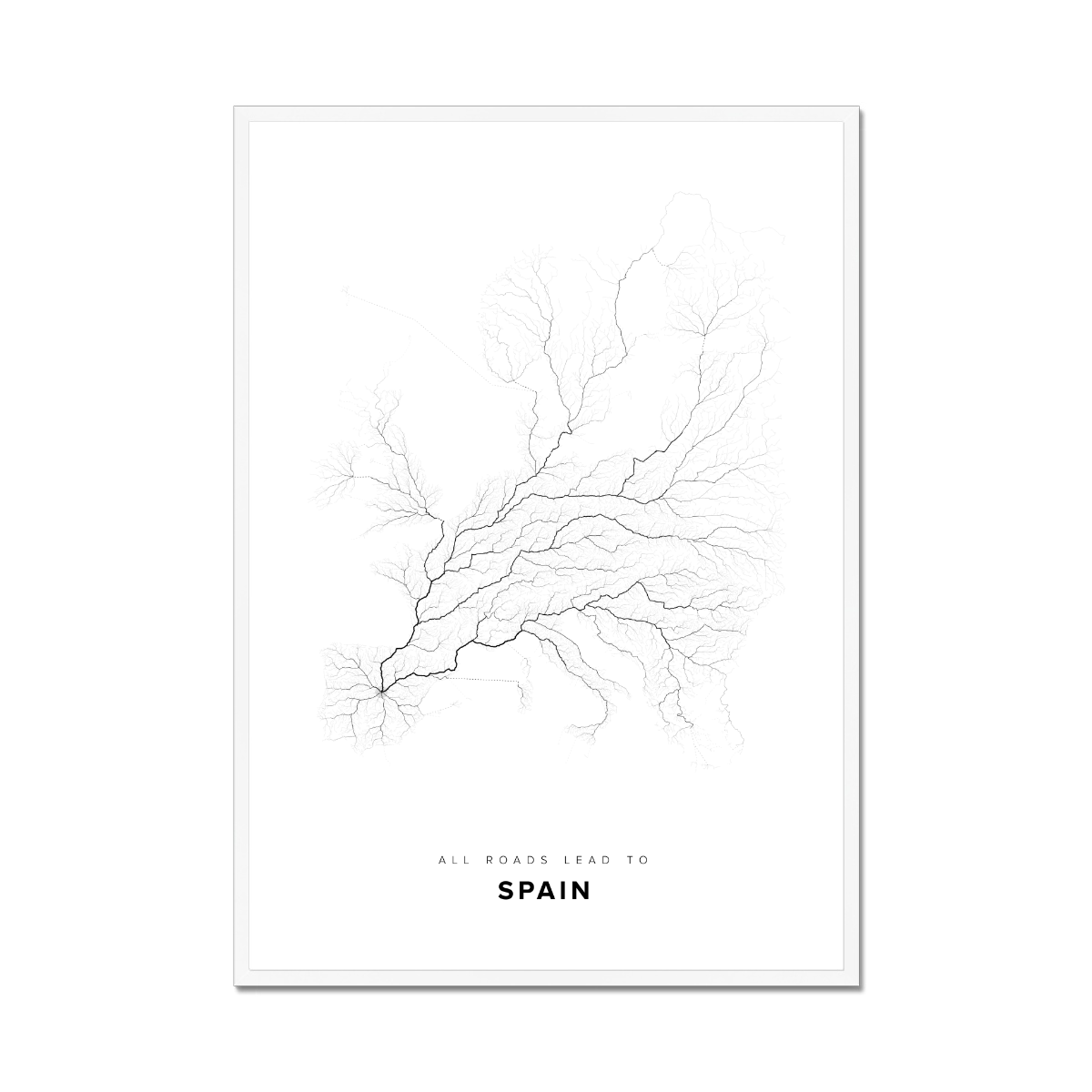 All roads lead to Spain Fine Art Map Print