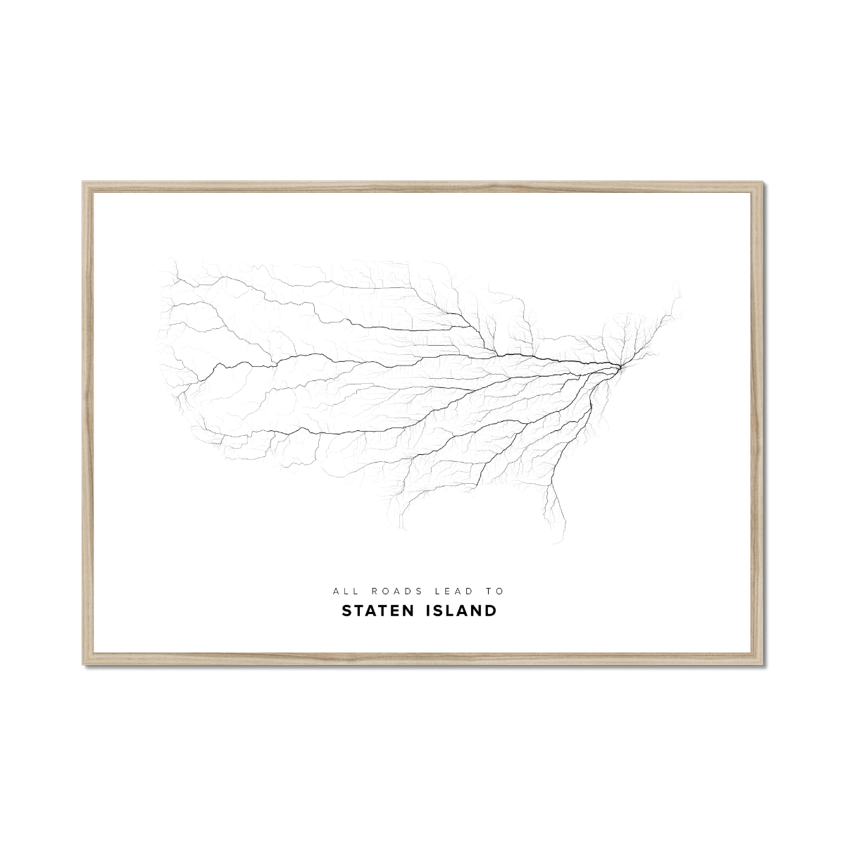 All roads lead to Staten Island (United States of America) Fine Art Map Print